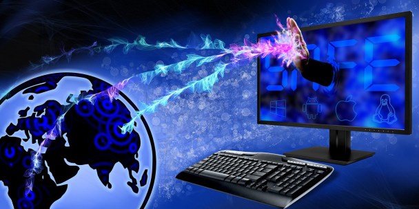 dramatic image of computer and globe pixabay